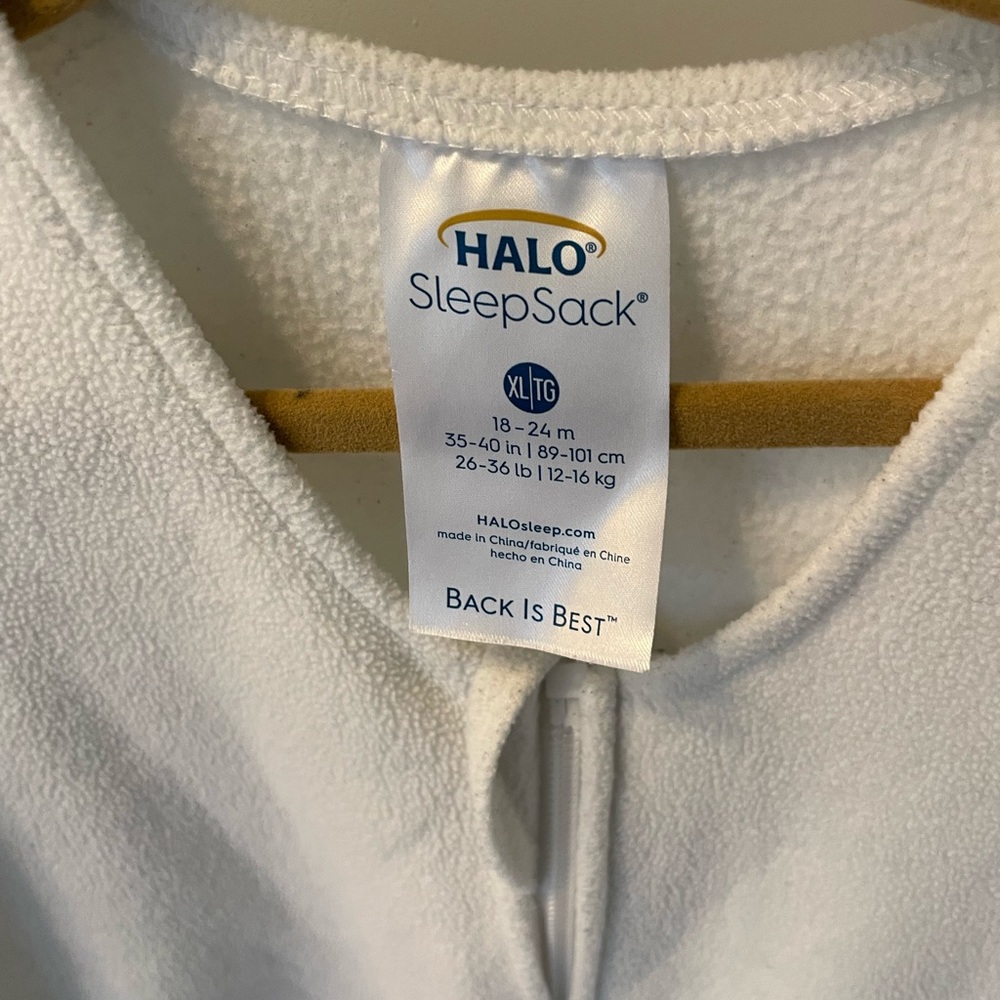 2 Halo SleepSack Fleece in Soft Blue & Ivory